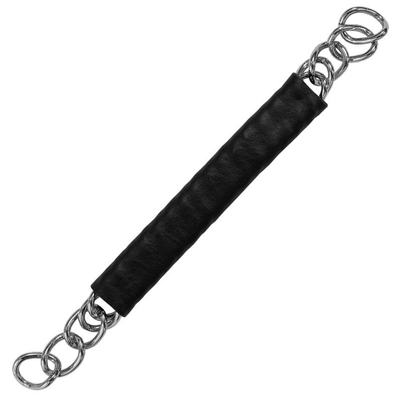 Metalab steel curb chain with leather cover