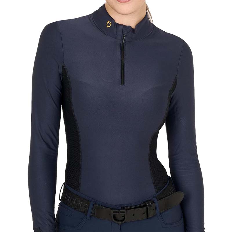 Equestro training polo woman slim fit long sleeve - 9734