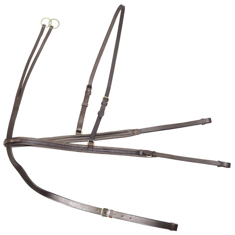 Breastplate and martingale adjustable leather with brass buckle