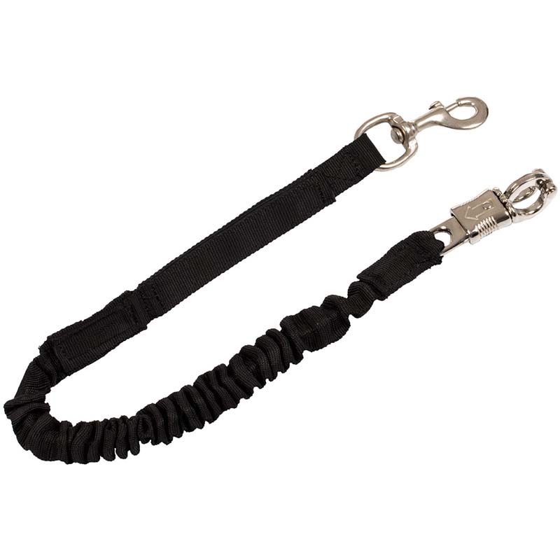 Bungee breakaway trailer tie with panic release snap