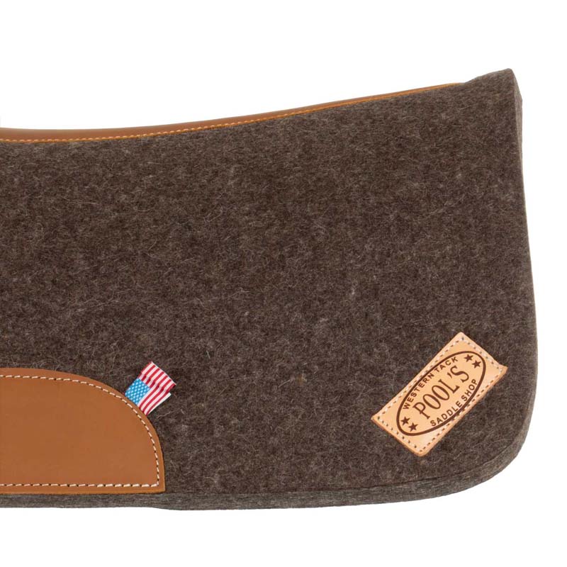 Pool’s Western Saddle pad in felt w/leather - 5073