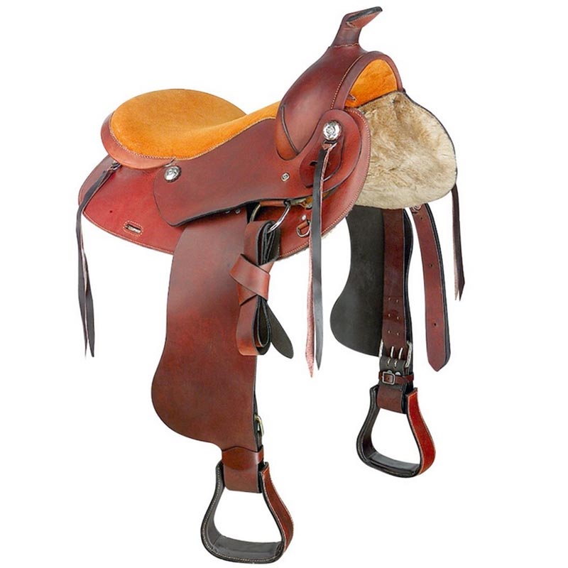 Western saddle smooth leather suede seat