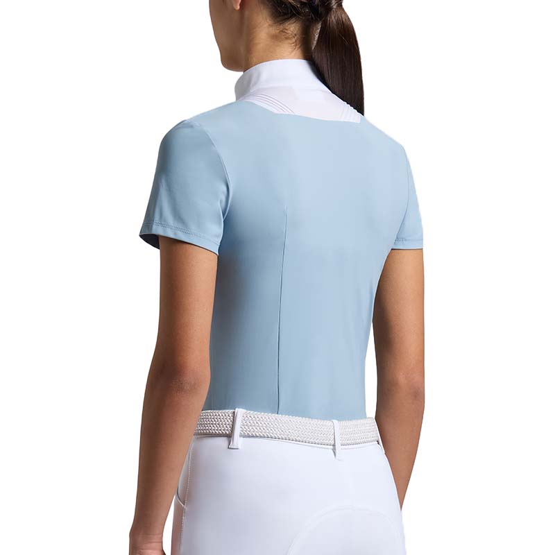 Girl competition polo short sleeves shirt w/plissé - 9670