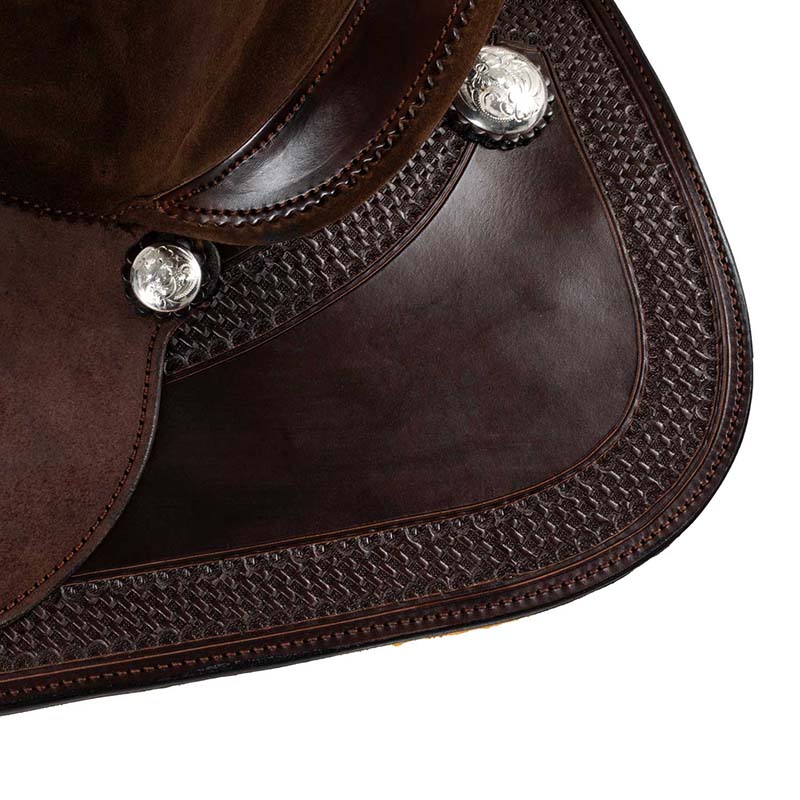 West wood western saddle basic barrel mj brown with basket decoration - 4913