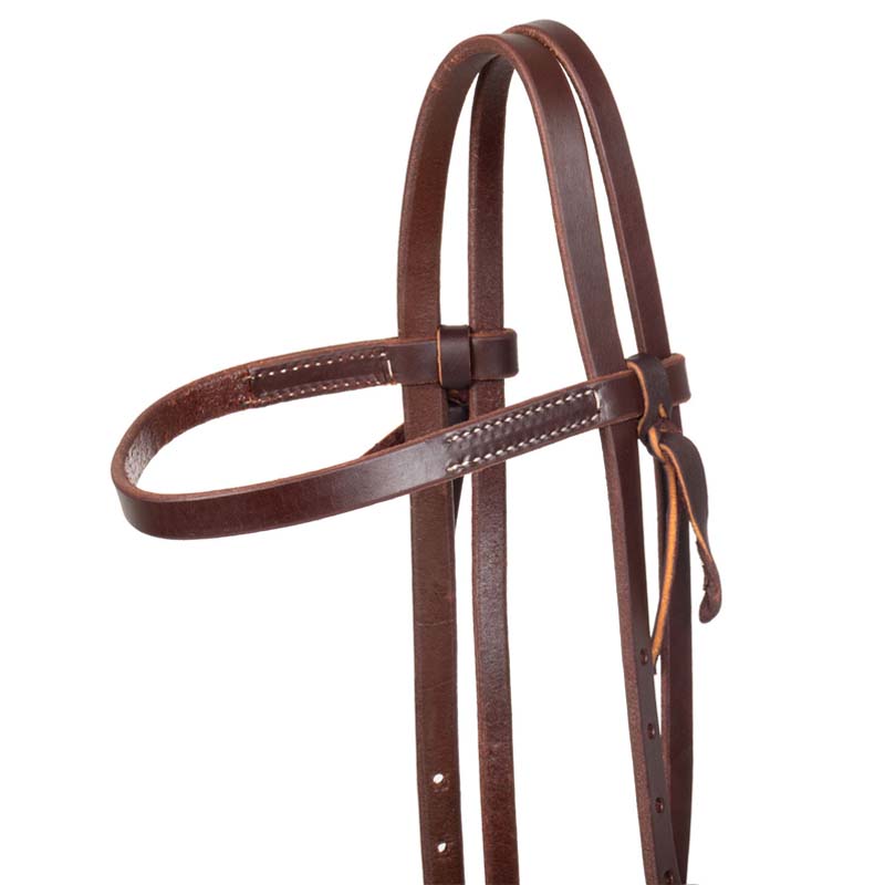 Western Headstall with Double buckle in oiled leather 5/8” - 4431