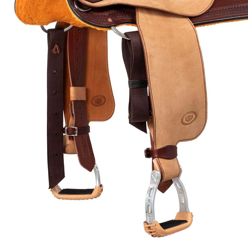 West wood western saddle basic barrel mj natural with basket decoration - 4938