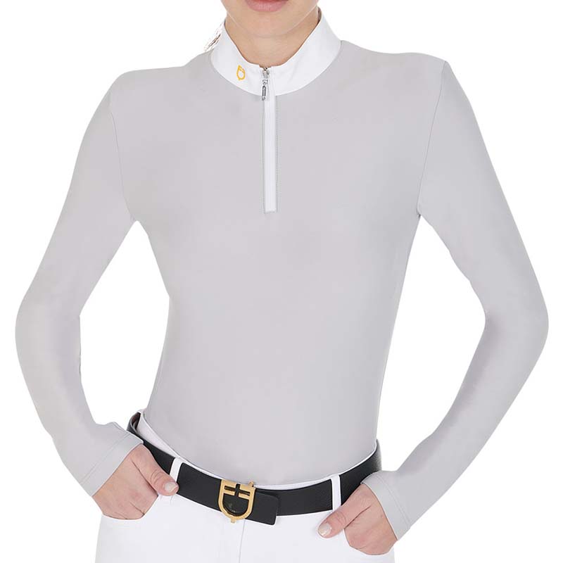 Ladies Equestro competition polo long sleeve with fleece