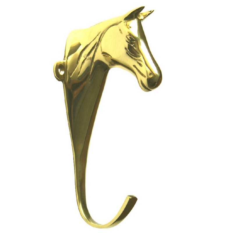 Brass bridle rack horse head shaped
