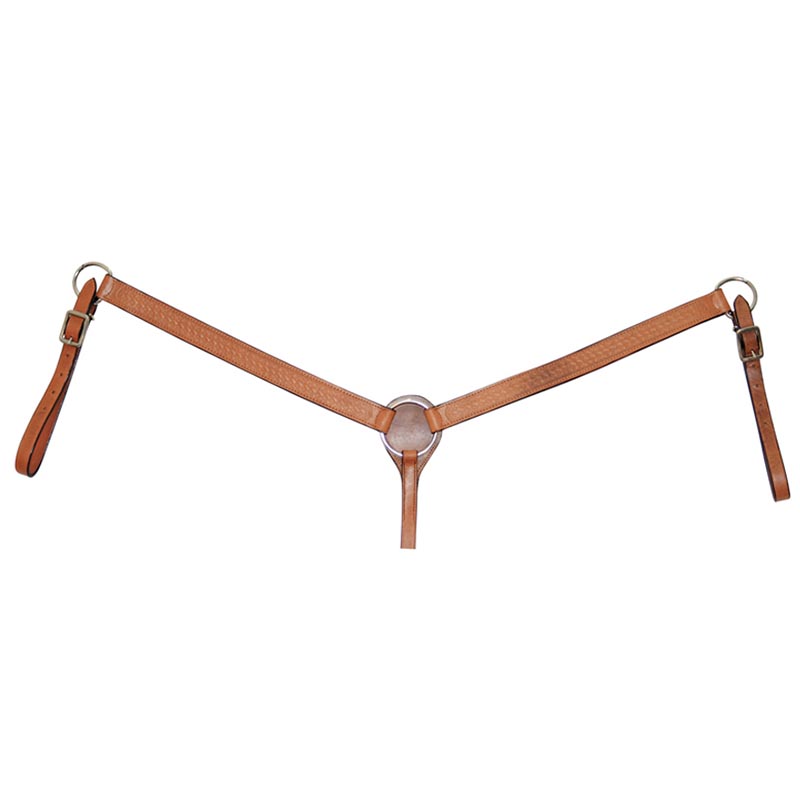 Western breastcollar basket tooling leather one size