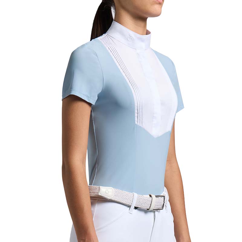 Girl competition polo short sleeves shirt w/plissé - 9670