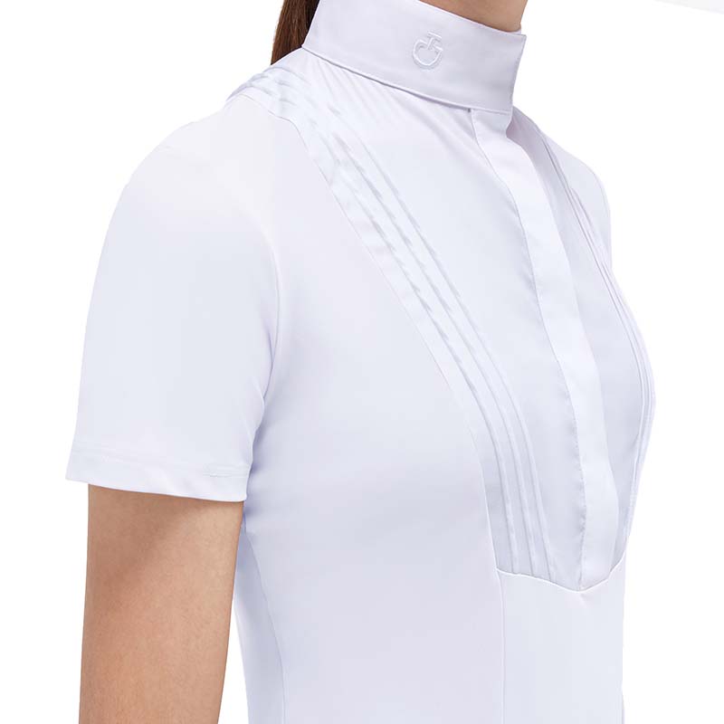 Girl competition polo short sleeves shirt w/plissÉ