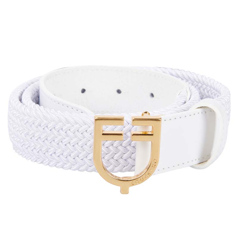 Equiline Unisex Elastic Belt in leather with Logo Buckle - 9819