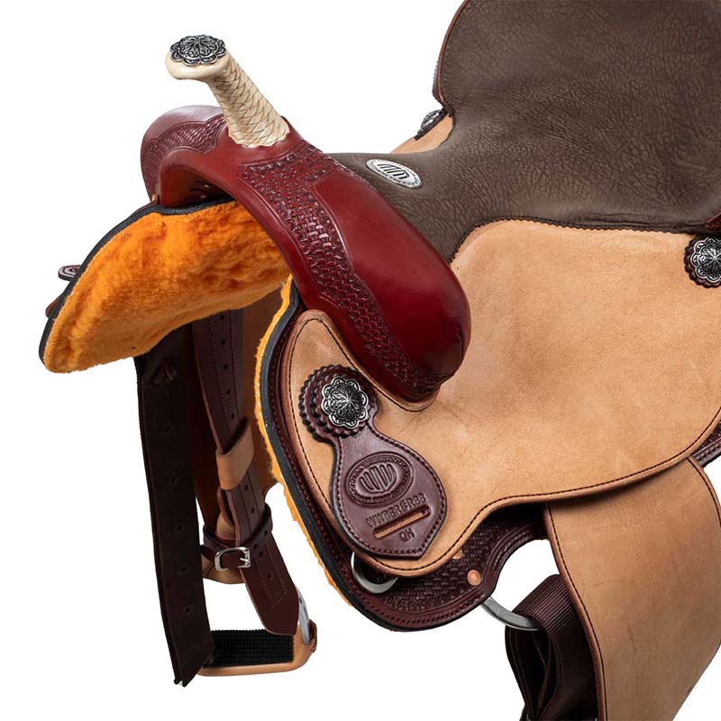 West wood western saddle basic barrel mj natural with basket decoration - 4938