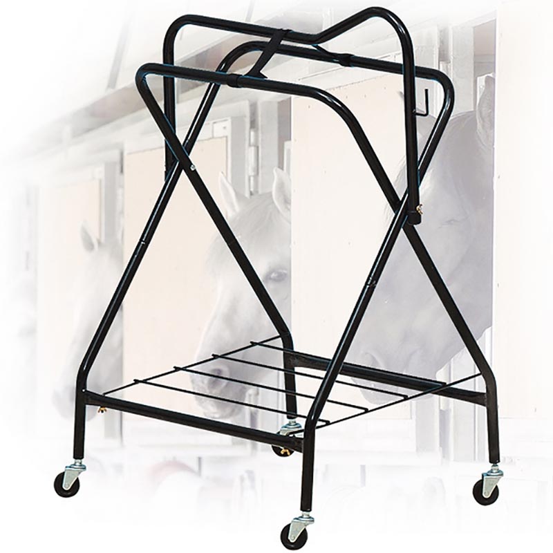 Varnished iron folding saddle rack