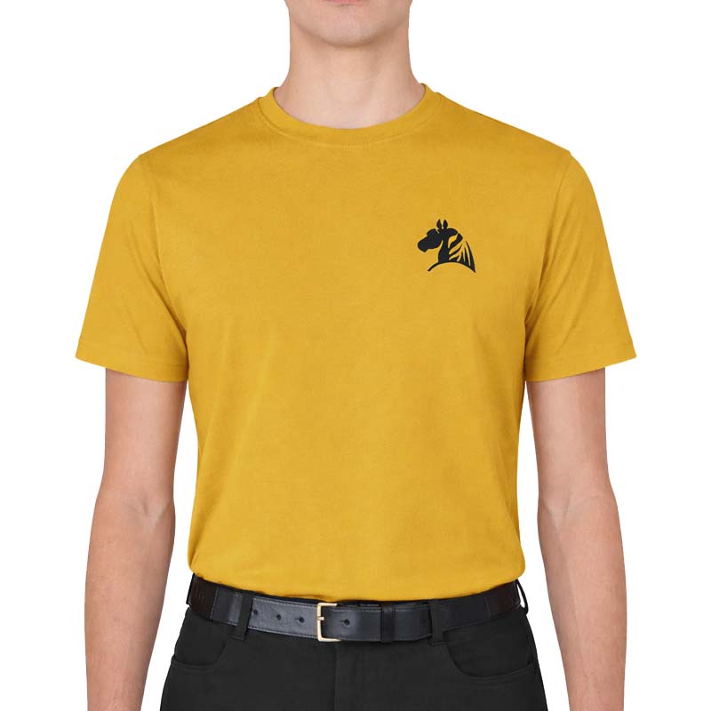 Men's Equestrian T-Shirt STABLE FORCE - mustard edition/black print - 9400