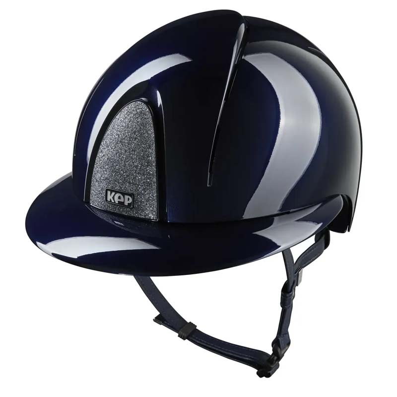 KEP Smart Nova Metal Polish STAR Polo Helmet - wide visor, glossy with sparkling fabric