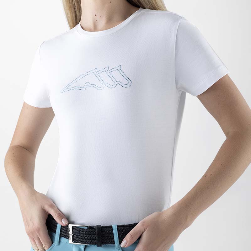 Equiline women’s t-shirt with micro-stud logo in cotton