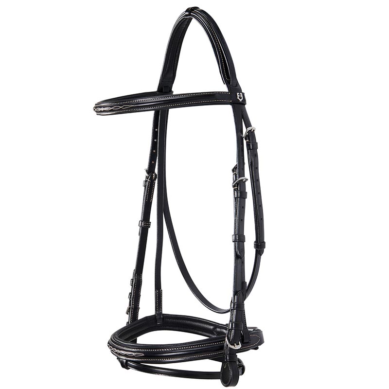 Equestro deco english bridle italian leather model stitching browband