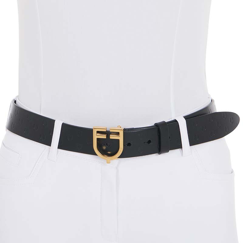 Leather Belt with Equestro logo buckle - 9817
