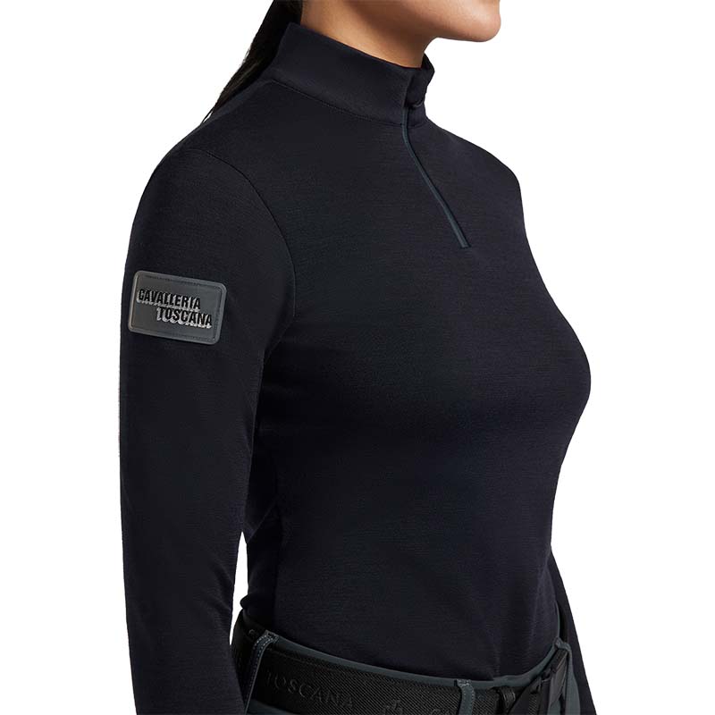 Cavalleria toscana women wool technical sweater with zip