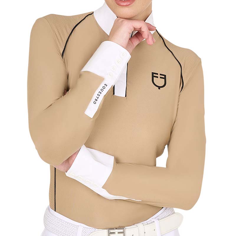 Competition polo shirt Equestro long sleeve woman