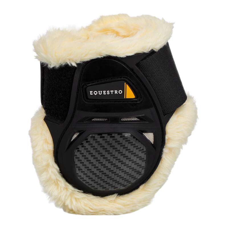 Equestro spider man fetlock boots with synthetic sheepskin