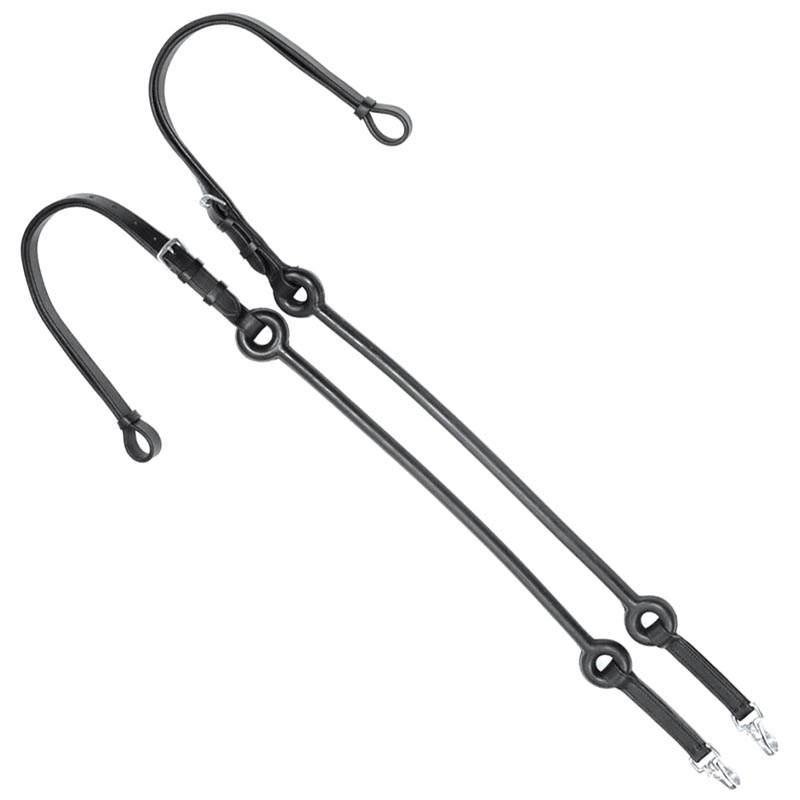Cheap leather reins with rubber ties