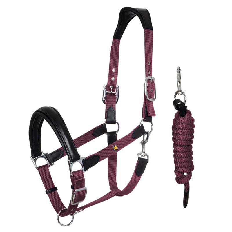 Equestro halter with leather inserts model Lani - 0319
