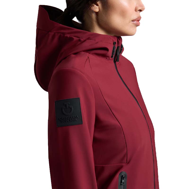 Cavalleria Toscana Hooded Softshell Jacket for women, bordeaux - 9640