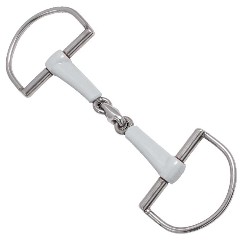 Beris smooth d-ring snaffle double jointed