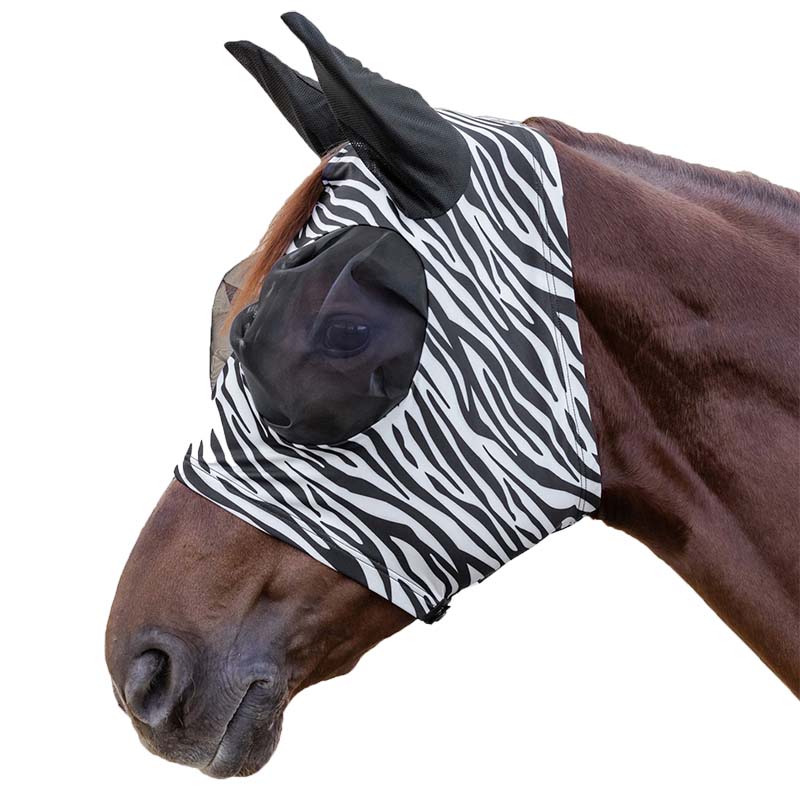 Fly mask puck zebra with soft mesh