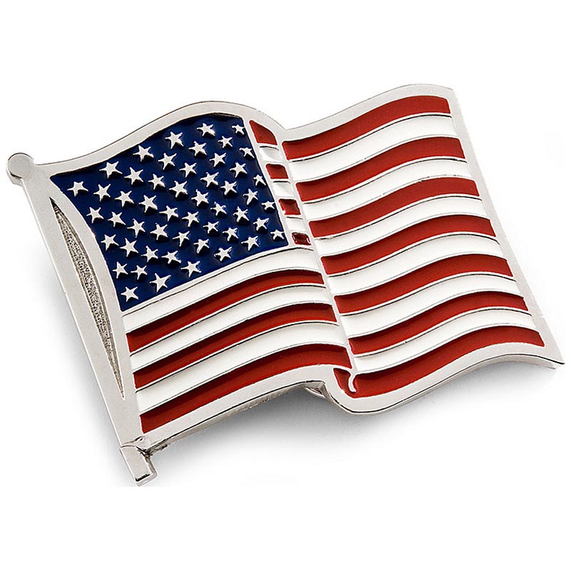 Western buckle with u.s. flag