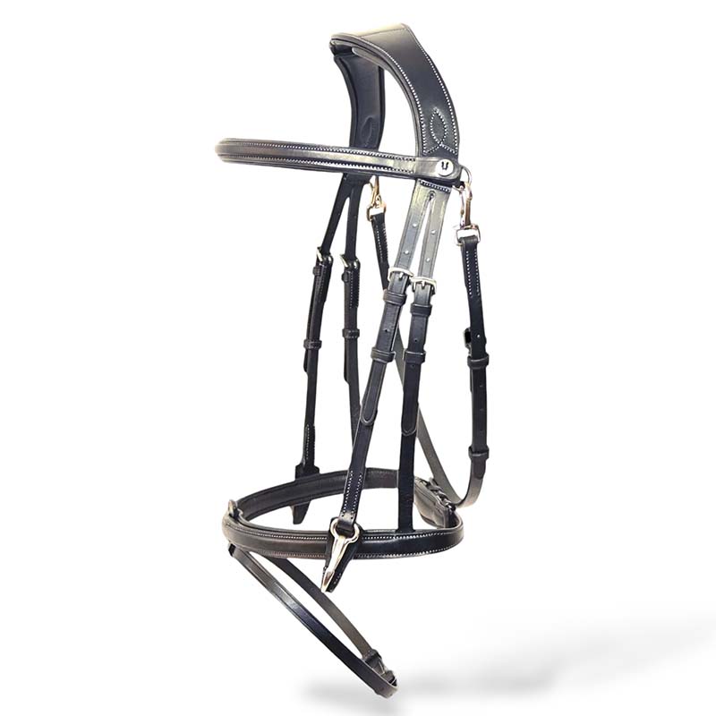 Anatomical bridle horsena in leather model work - 3791