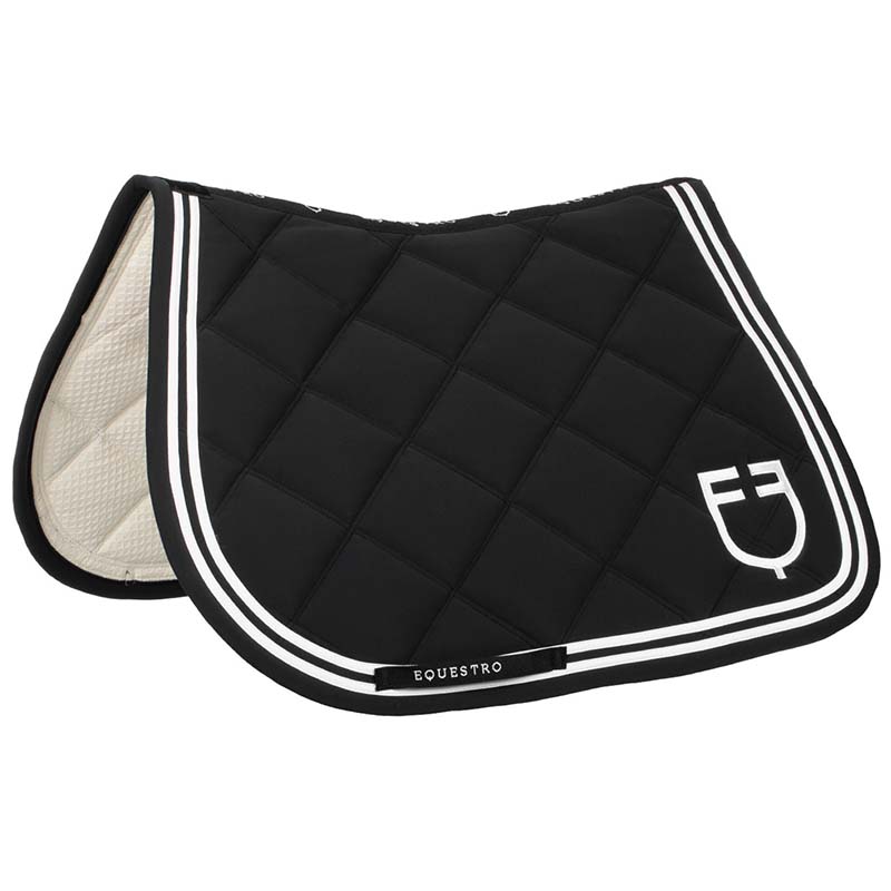 Equestro DOUBLE STRIPES Jump Saddle Pad in Technical Fabric - 9782