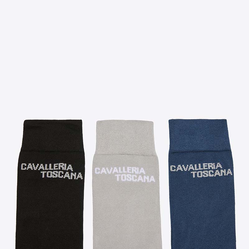 Set of 3 pairs Cavalleria Toscana unisex technical socks jacquard - 9617