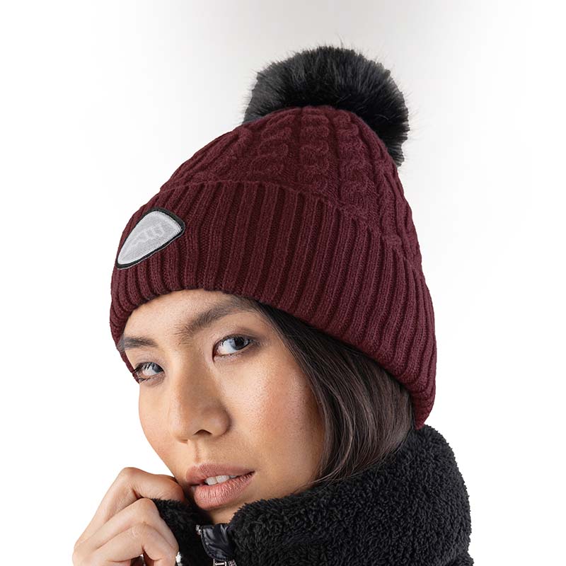 Equiline Knitted Beanie with Pom Pom - 9818