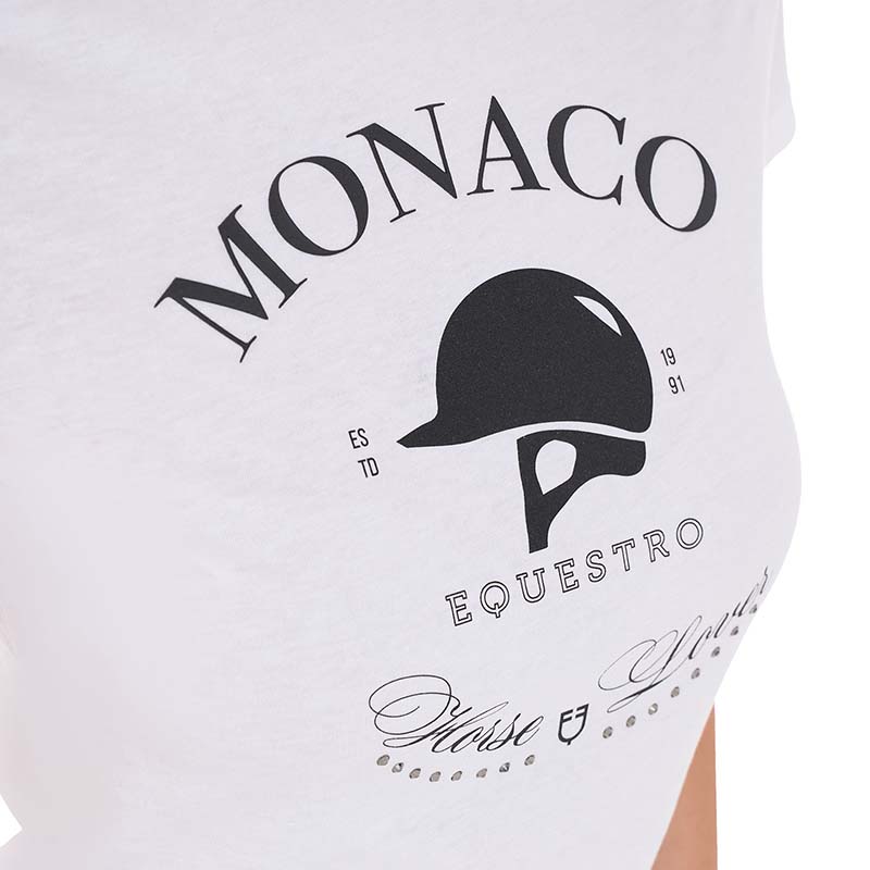 Equestro women’s t-shirt monaco with rhinestones - 9754