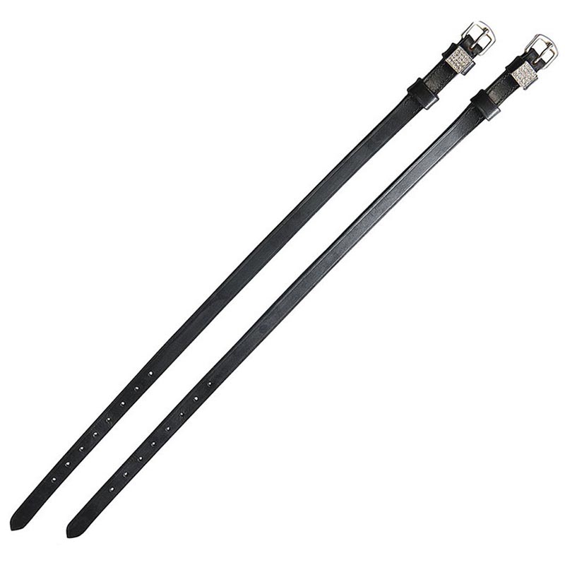 Spur straps in leather with decorative carre’