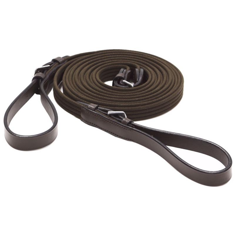 Driving reins in cloth and leather