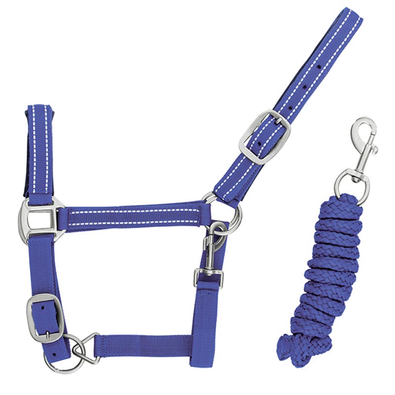 Reflective reinforced nylon halter with lead - 0361