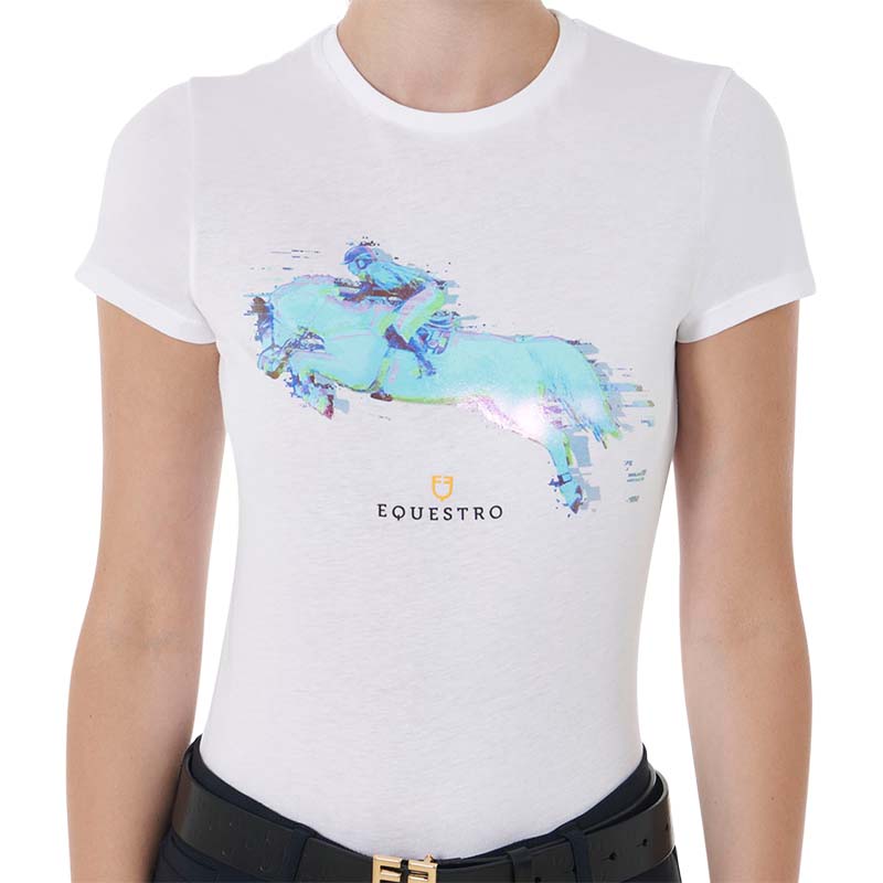 Equestro cotton t-shirt women with horse print