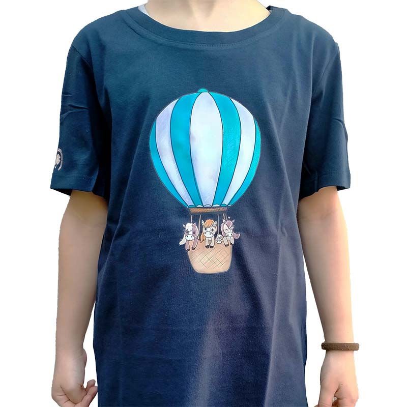 T-shirt matingold junior horses on hot air balloon