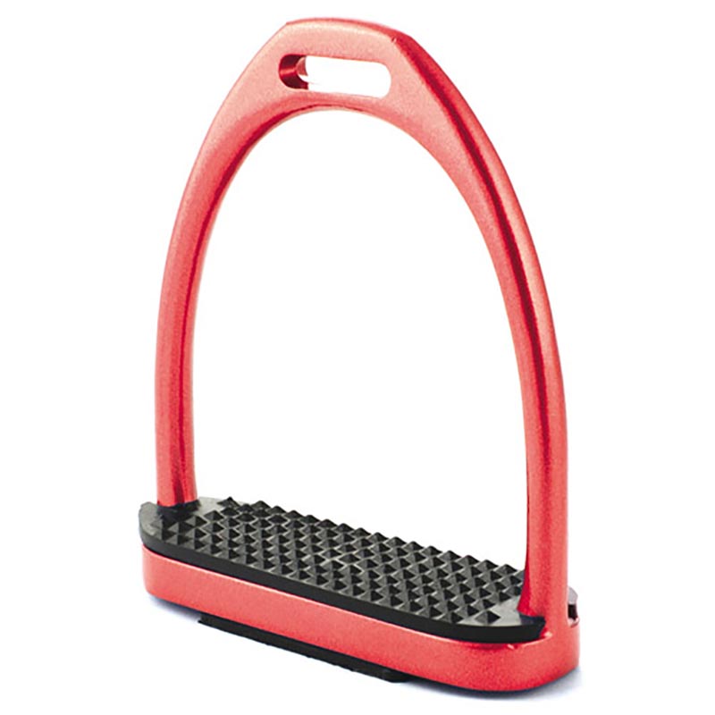 Colored aluminum stirrups with rubber platform - 3123