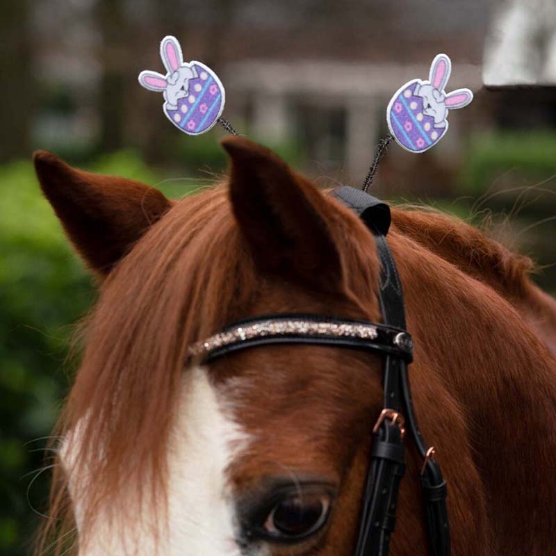Decorative bridle accessory with bunnies - easter collection