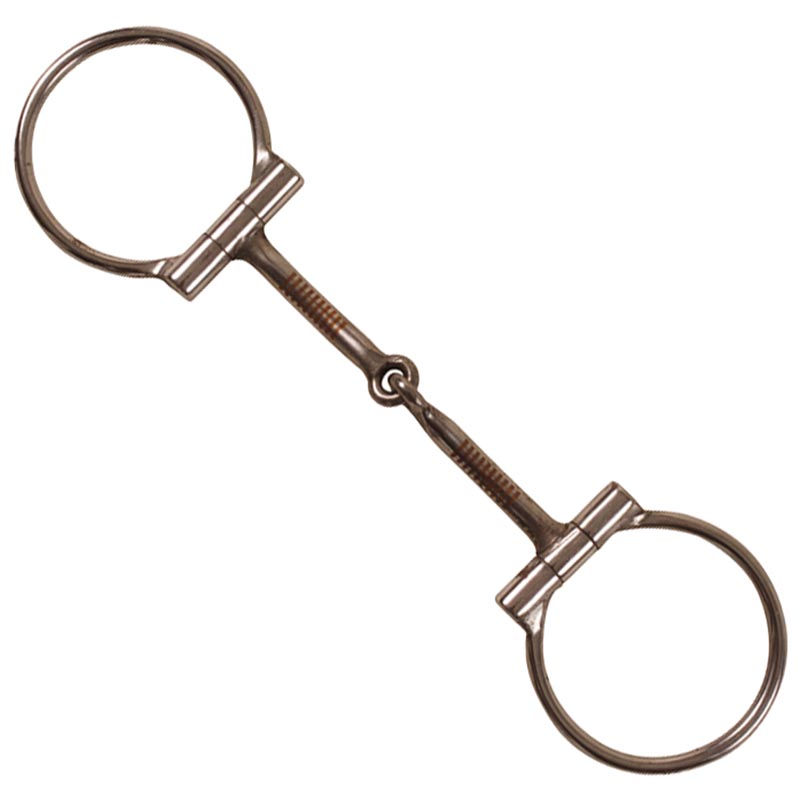 D ring snaffle with copper inserts