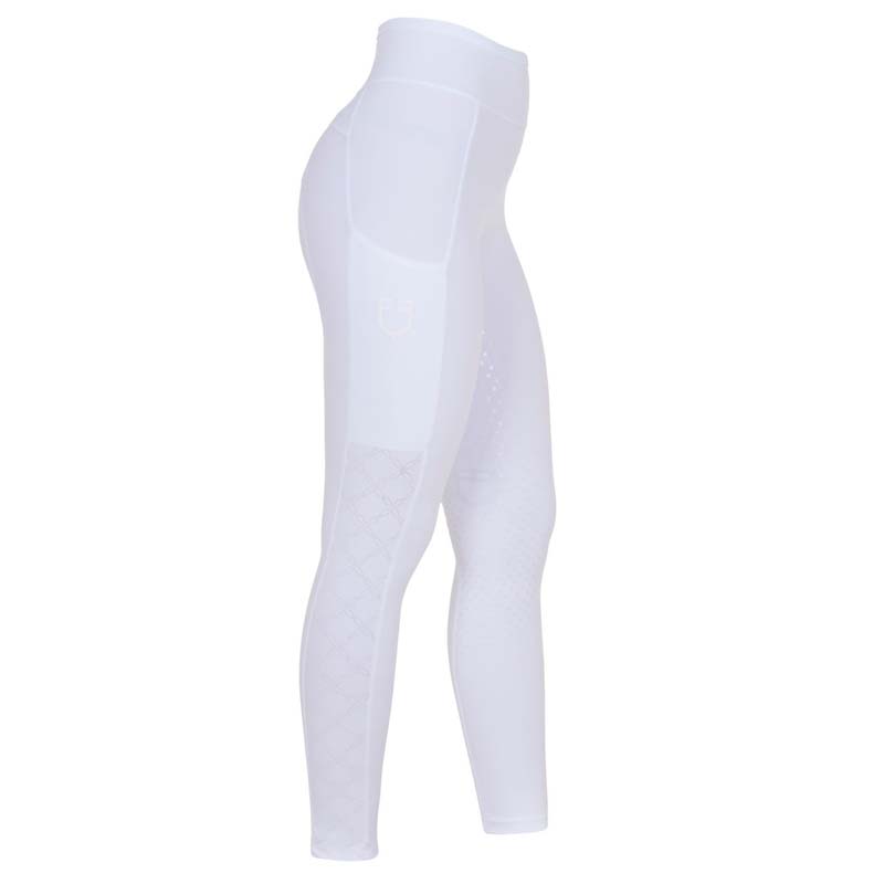 Equestro Riding Leggings Full Grip for Women - lightweight with perforated insert - 9787