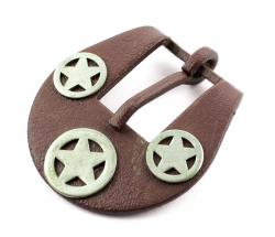 BURNISHED BUCKLE FOR HEADSTALL DECORATION STAR - 1424