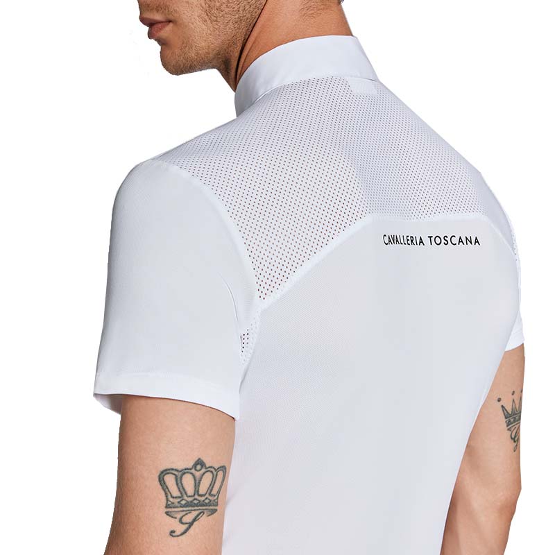 Cavalleria toscana competition polo shirt in technical piquet fabric for men - 9636