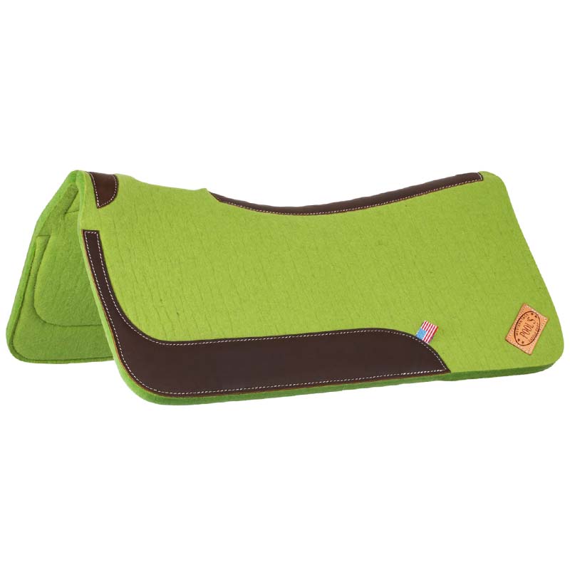 Anatomic western saddle pad in felt and leather - 5058