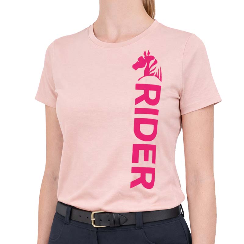 Women's Equestrian T-Shirt SWEET RIDER - pink/fuchsia print - 9399